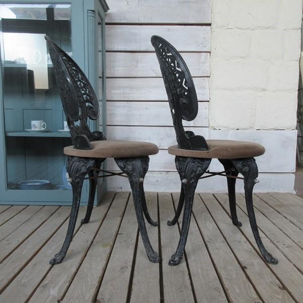 イギリス アンティーク 家具 アイアンチェア 金属製 メタル 英国 4681e イギリス アンティーク 家具 アイアンチェア 2脚セット 店舗什器