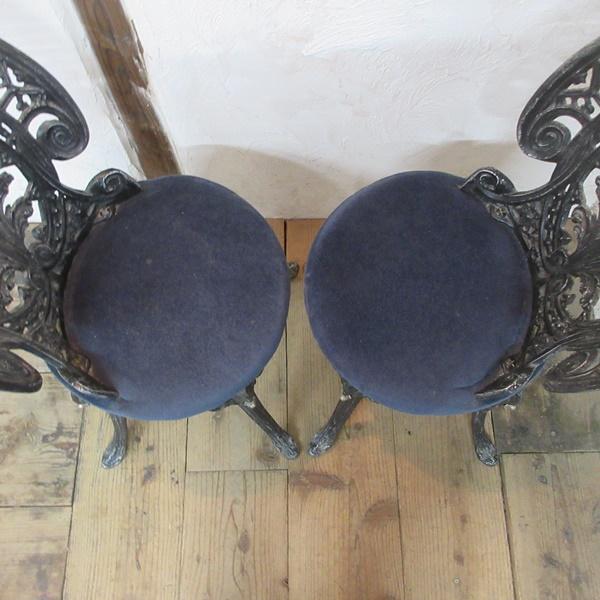 イギリス アンティーク 家具 アイアンチェア 2脚セット 店舗什器 椅子