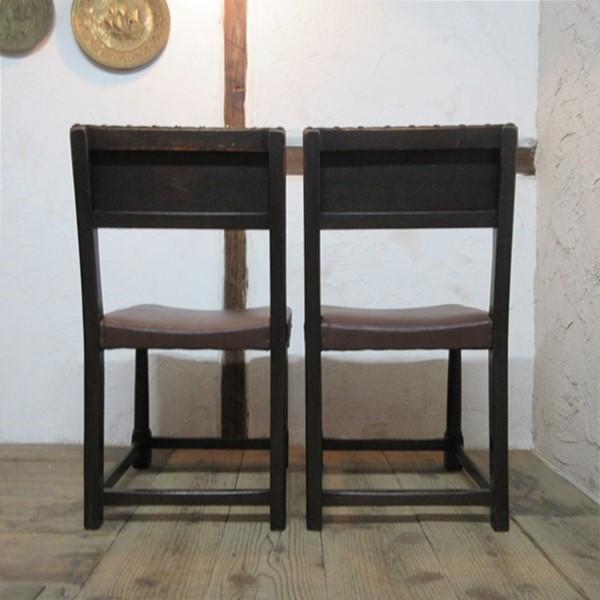 イギリス アンティーク 家具 ダイニングチェア 2脚セット 英国 4706e イギリス アンティーク 家具 ダイニングチェア 2脚セット 張り