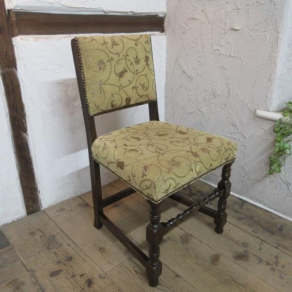 イギリス アンティーク 家具 SALE セール ダイニングチェア 張りぐるみ 椅子 イス 店舗什器 木製 オーク 英国 DININGCHAIR 4720d 目玉！