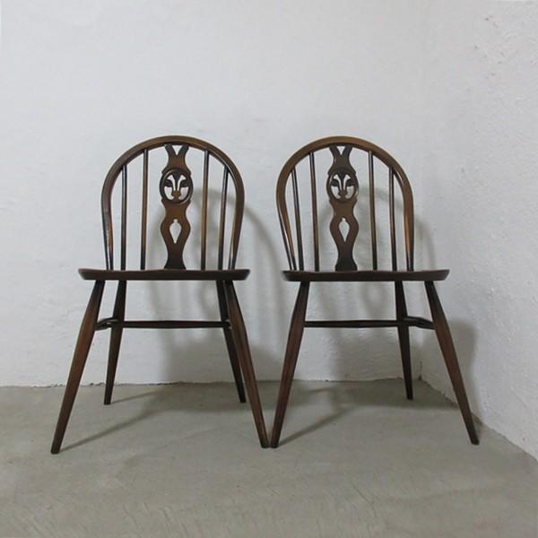 イギリス ビンテージ 家具 アーコール Ercol キッチンチェア 2脚セット