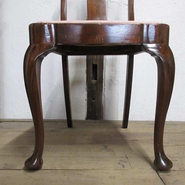 イギリス アンティーク 家具 クイーンアンチェア 猫脚 椅子 英国 4666d イギリス アンティーク 家具 クイーンアンチェア ダイニング