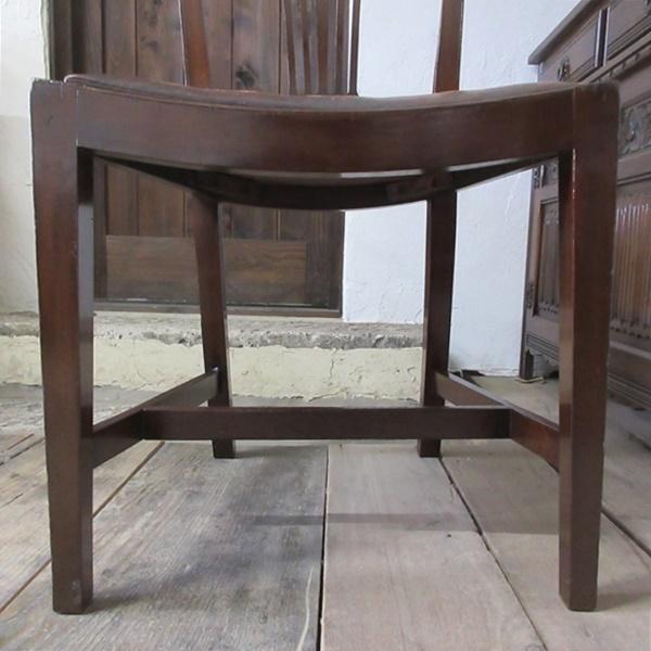 イギリス アンティーク 家具 ダイニングチェア リアルレザー 椅子 イス