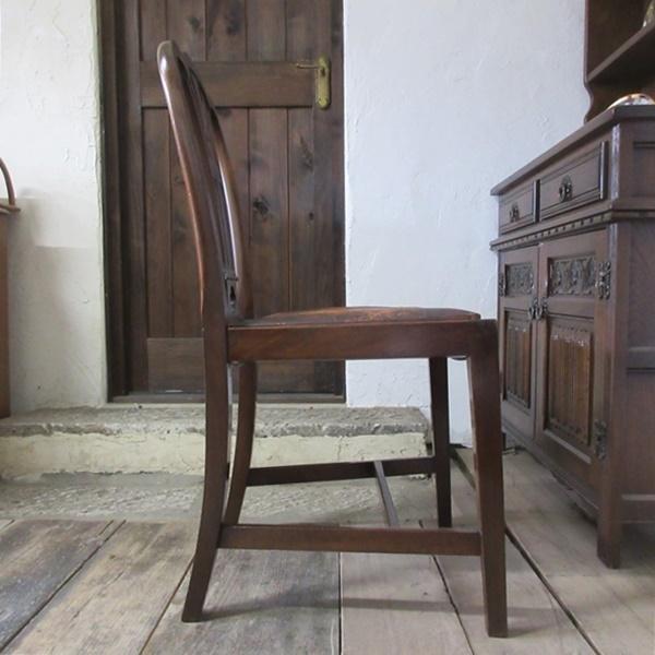 イギリス アンティーク 家具 ダイニングチェア リアルレザー 4554e イギリス アンティーク 家具 ダイニングチェア リアルレザー 4554e