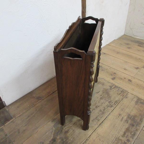 イギリス アンティーク 家具 マガジンラック 新聞/雑誌/楽譜入れ 6037e イギリス アンティーク 家具 マガジンラック 刺繍 雑誌/新聞/楽譜入れ