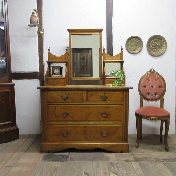 イギリス アンティーク 家具 ドレッサー 鏡台 ミラー 姿見 英国