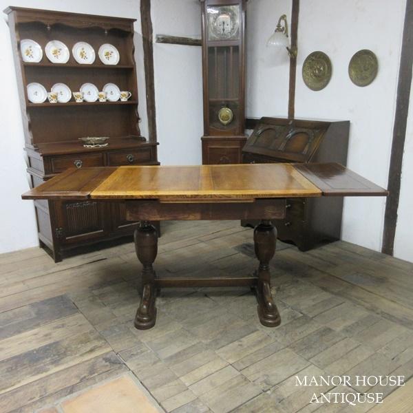 イギリス アンティーク 家具 ダイニングテーブル ドローリーフテーブル