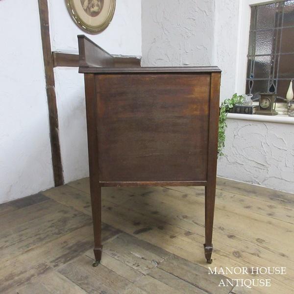 イギリス アンティーク 家具 テーブルデスク キャスター付き 英国 6674d