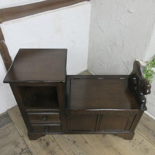 イギリス アンティーク 家具 モンクスベンチ サイドテーブル  