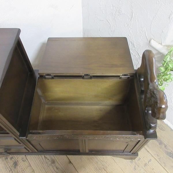 イギリス アンティーク 家具 モンクスベンチ サイドテーブル  