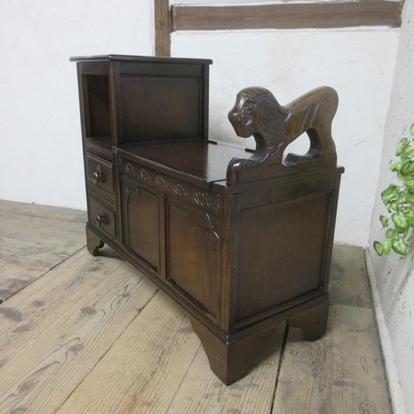 イギリス アンティーク 家具 モンクスベンチ サイドテーブル  