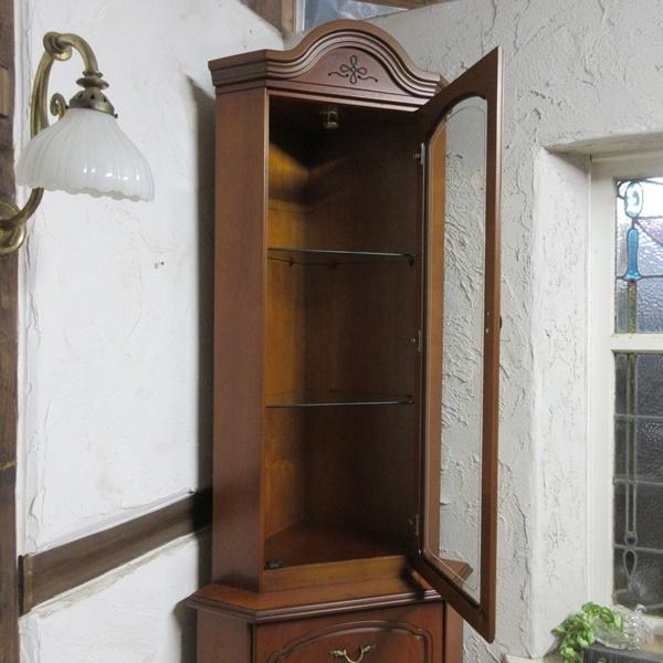 イギリス ビンテージ 家具 コーナーキャビネット 飾り棚 店舗什器 6667c イギリス ビンテージ 家具 コーナーキャビネット 飾り棚 収納 店舗什器