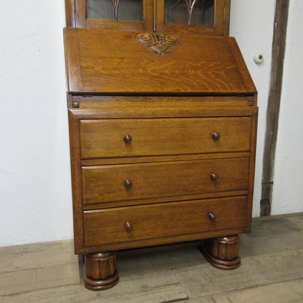 イギリス アンティーク 家具 ビューローブックケース デスク