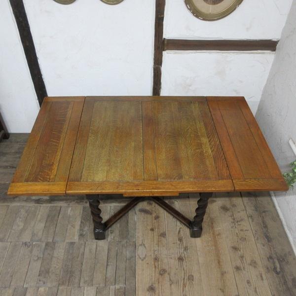 イギリス アンティーク 家具 ドローリーフテーブル 作業台に 英国 6782d イギリス アンティーク 家具 ドローリーフテーブル ツイスト