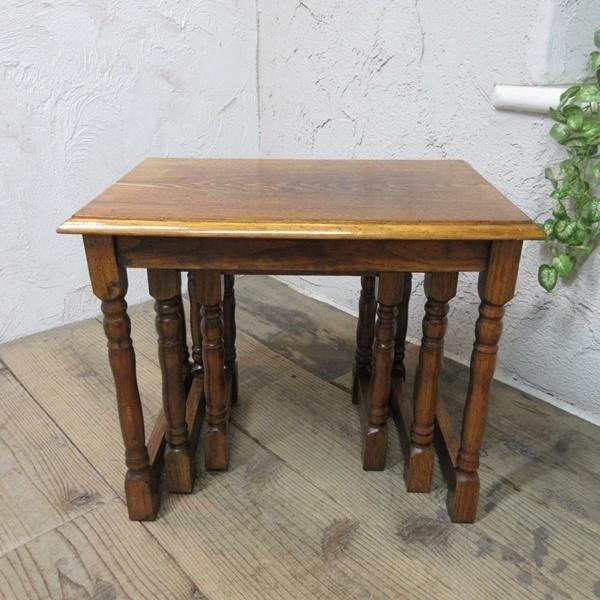 イギリス アンティーク 家具 ネストテーブル サイドテーブル 3台組 6783b