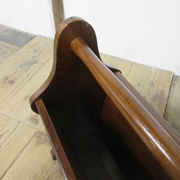 イギリス アンティーク 家具 マガジンラック 新聞/楽譜入れ 収納 6799c