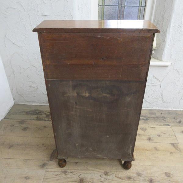 イギリス アンティーク 家具 ライティングビューロー 4段引き出し 本棚