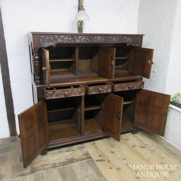 イギリス アンティーク 家具 コートカップボード キャビネット 英国 6971c