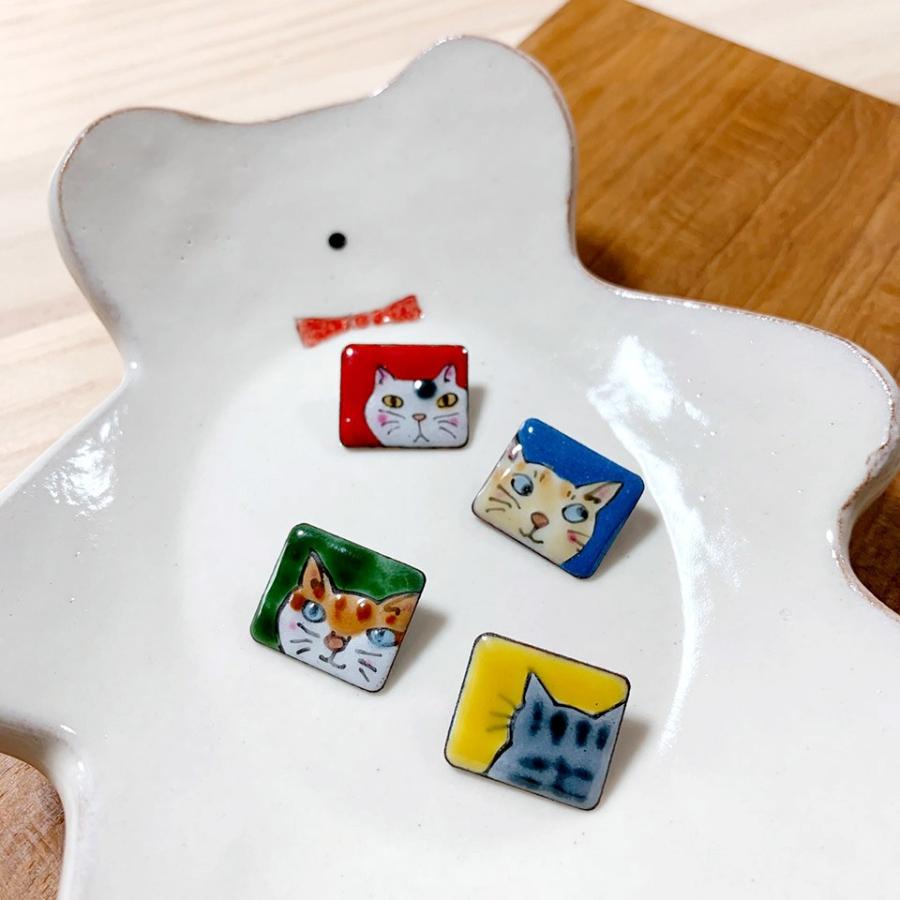 七宝焼き　猫　三毛猫　ぶち猫　おしゃれ猫　かわいい　ブローチ　ピンバッチ　手作り　糸島　送料無料【のび工房】｜manpuku-kyusyu｜07