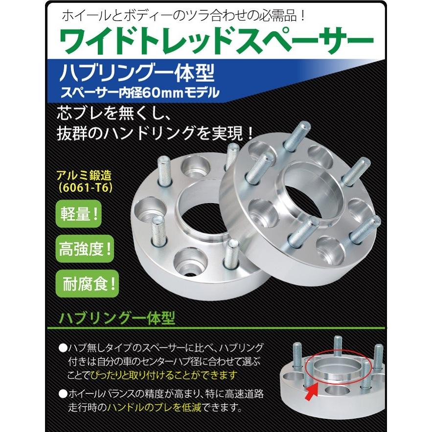 ハブリングー体型 ワイドトレッドスペーサー 25mm PCD100 / 4穴 5穴 