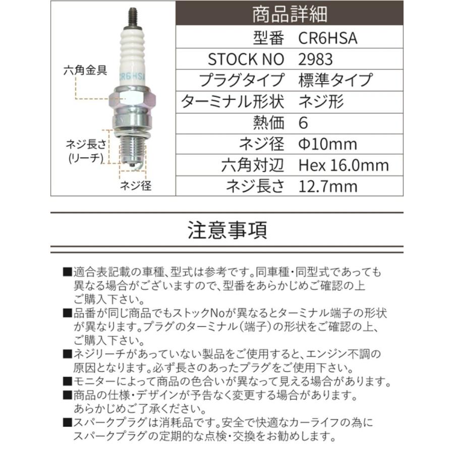 NGK スパークプラグ CR6HSA ネジ 2983 10本セット バイク プラグ 点火
