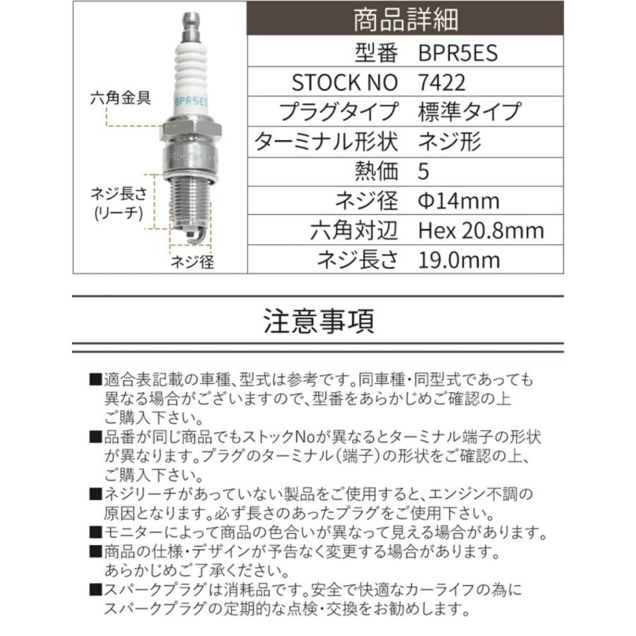 NGK スパークプラグ BPR5ES 分離型 7422 1本 バイク プラグ 点火プラグ