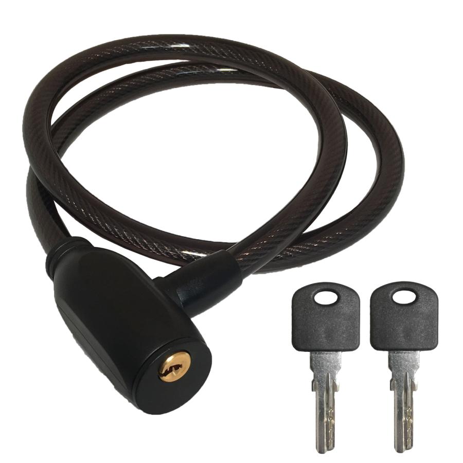 カギ穴式 ワイヤーロック ディンプルキー ブラック 自転車 鍵 ロック キーロック式 盗難防止 防犯 バイク 005378MANSHIN