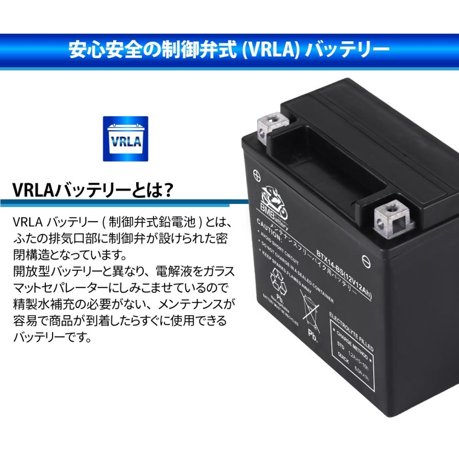 BMバッテリー BTR4A-BS バイクバッテリー YTR4A-BS 互換 液入 充電済み