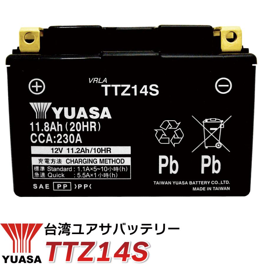 TAIWAN YUASA（台湾ユアサ） バイク バッテリー 台湾 ユアサ TTZ14S 液