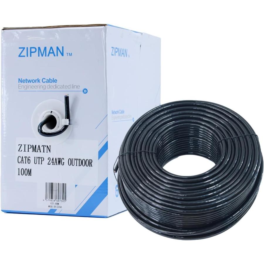 ZIPMAN 屋外用 高耐久 LANケーブル 100M 防犯カメラ PoE対応 10Gbps