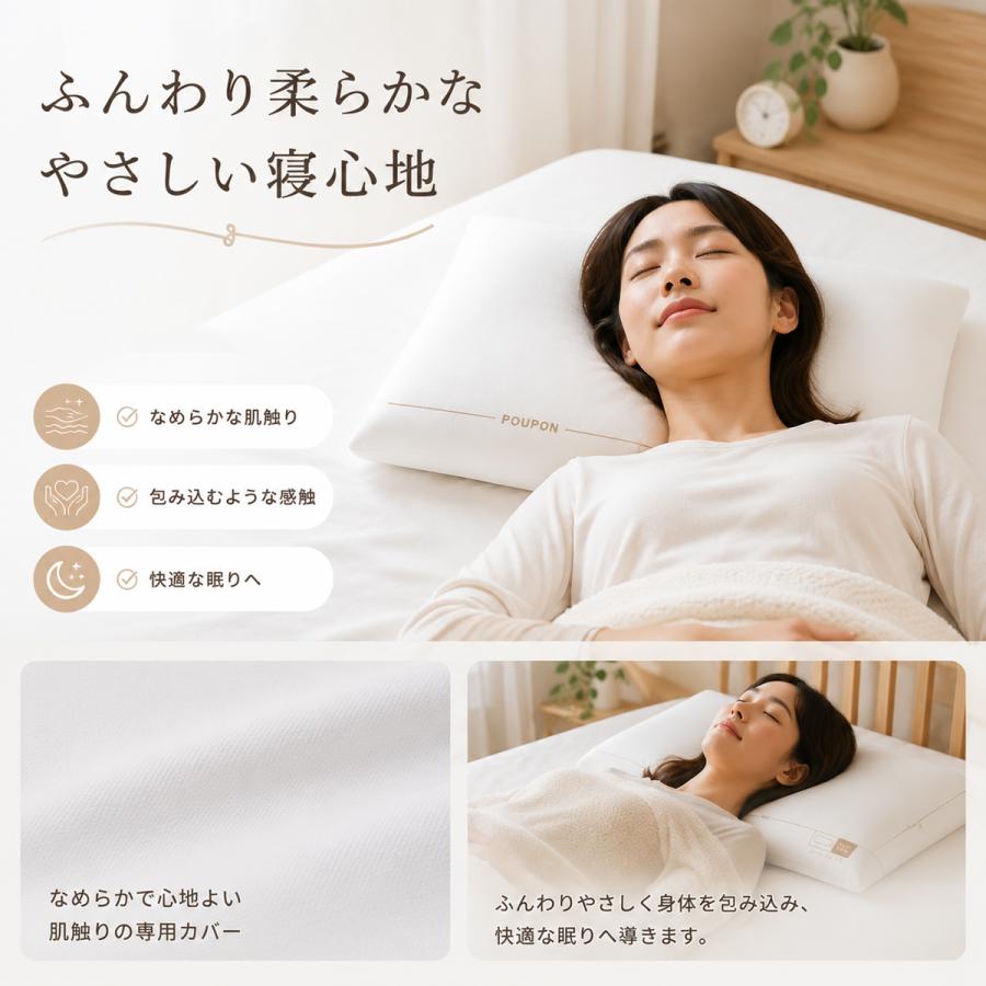 生まくら 低反発枕 POUPON プポン 40×60cm メモリーフォーム枕