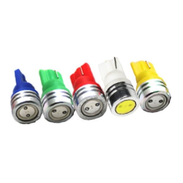 LED T10 1W カラーLED ウエッジ球 レッド グリーン ブルー アンバー