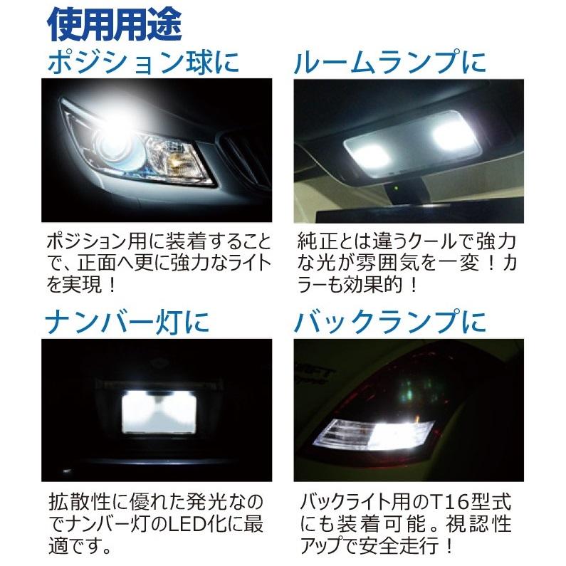 LED T10 7020チップ 20SMD 白 ウエッジ球 ウインカー テールランプ