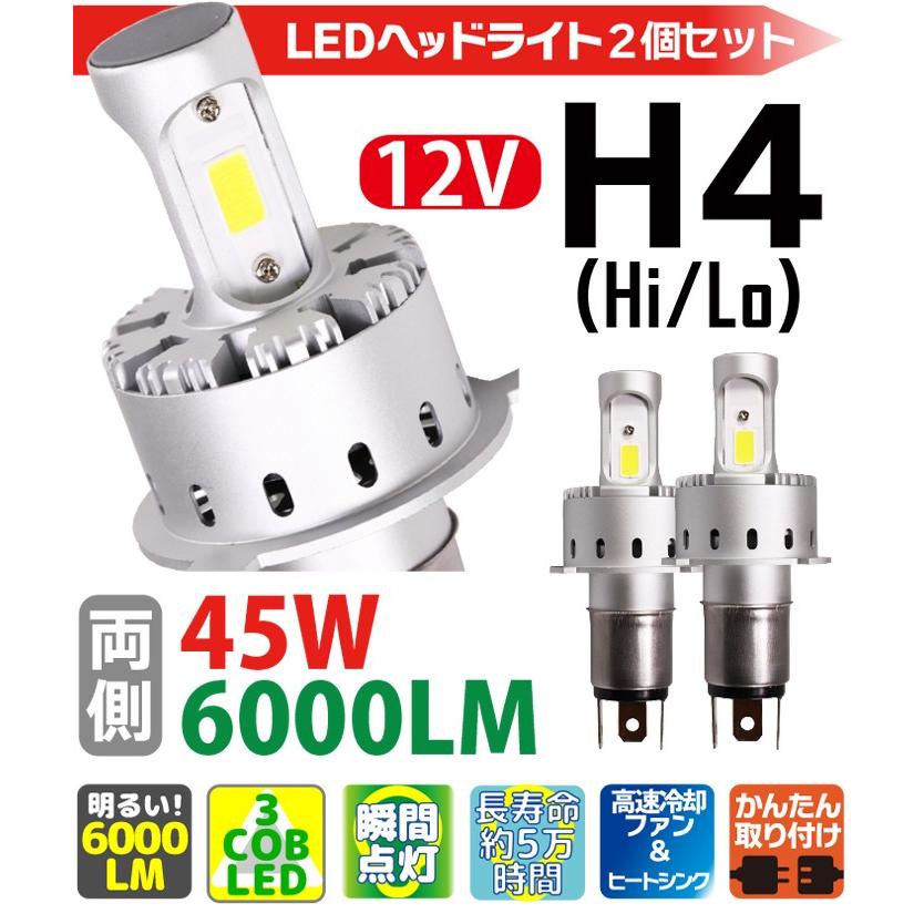 H4 LED ヘッドライト (Hi/Lo) 球を交換するだけ 12V ledヘッドライト h4 ホワイト LED ハイエース アルファード N-BOX SS｜manshin｜02