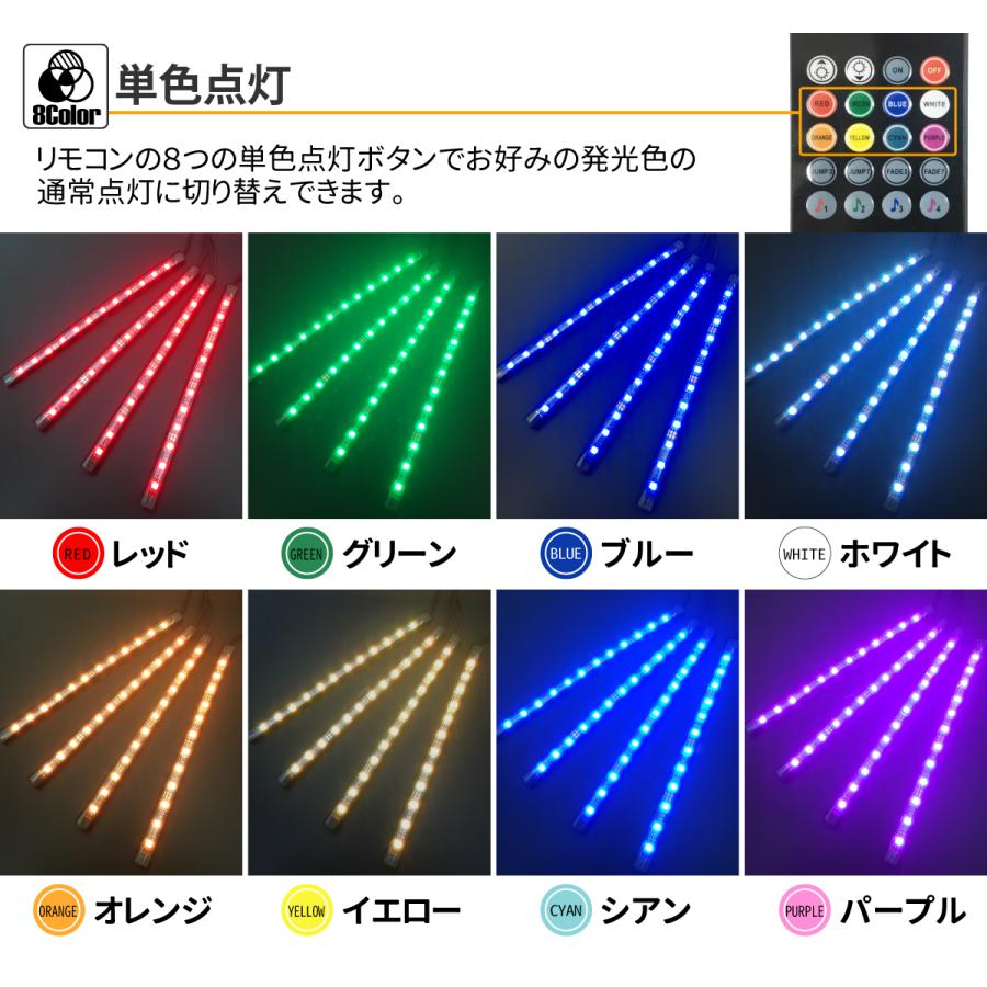 足元を幻想的に照らす LED レインボー フロアライト 車 ルームランプ