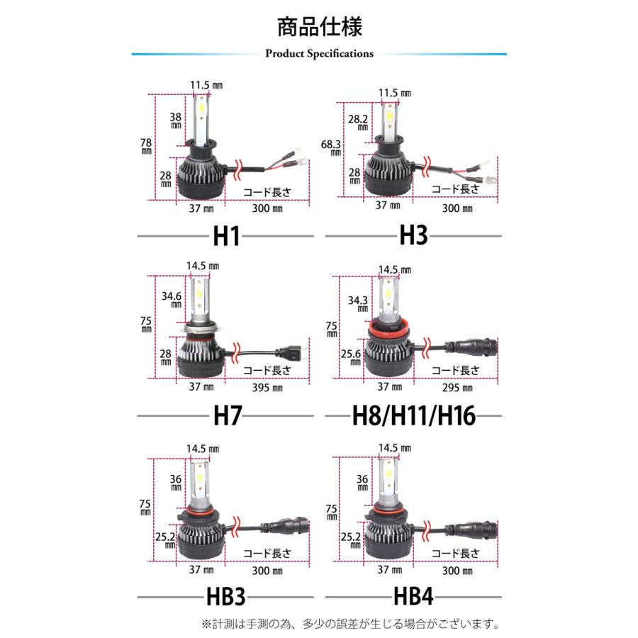 LED ヘッドライト 16000LM 9V-60V H1 H3 H7 H8 H11 H16 HB3 HB4 led