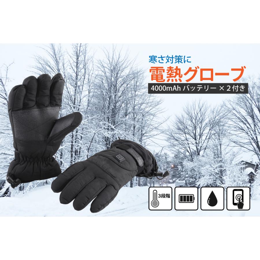 電熱グローブ フリーサイズ 4000mAhバッテリー付 充電式 バイク 電熱グローブ フリーサイズ 4000mAhバッテリー付 充電式 バイク