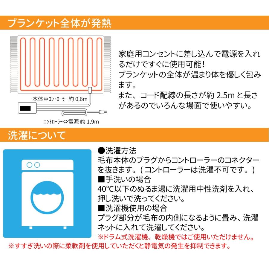 椙山紡織 Sugiyama(椙山紡織) 日本製 電気ひざ掛け NA-055H-RT 丸洗い