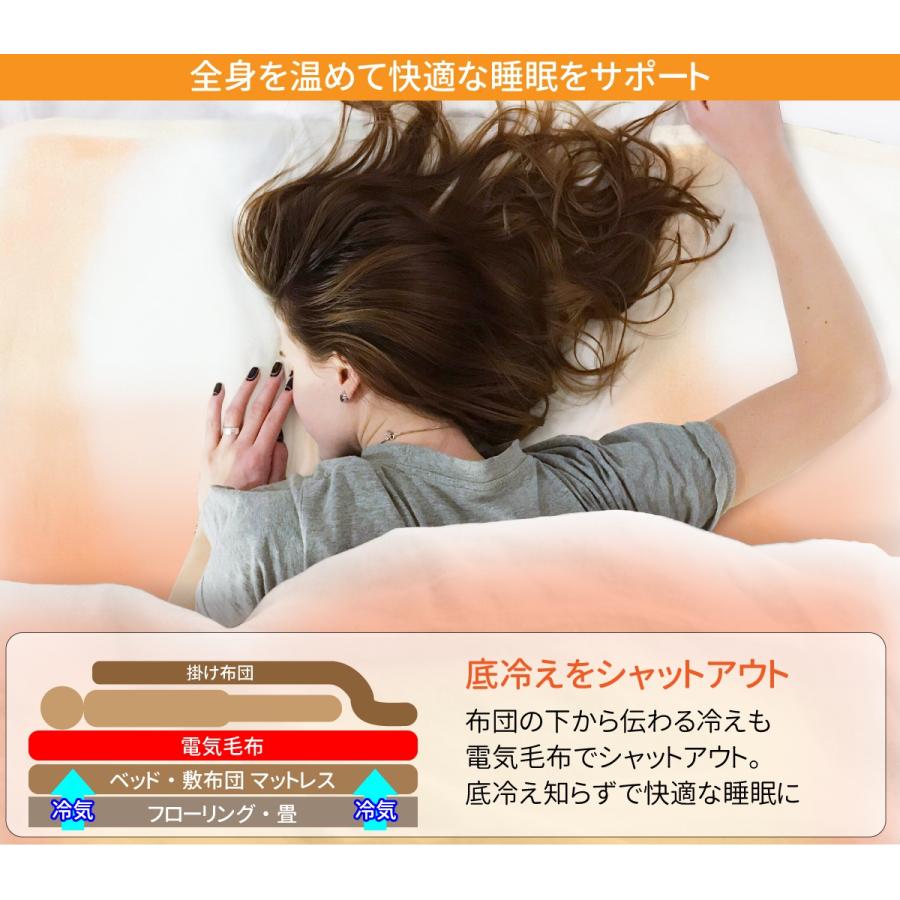 椙山紡織 Sugiyama 日本製 電気敷毛布 ロングサイズ NA-08SL 丸洗いOK