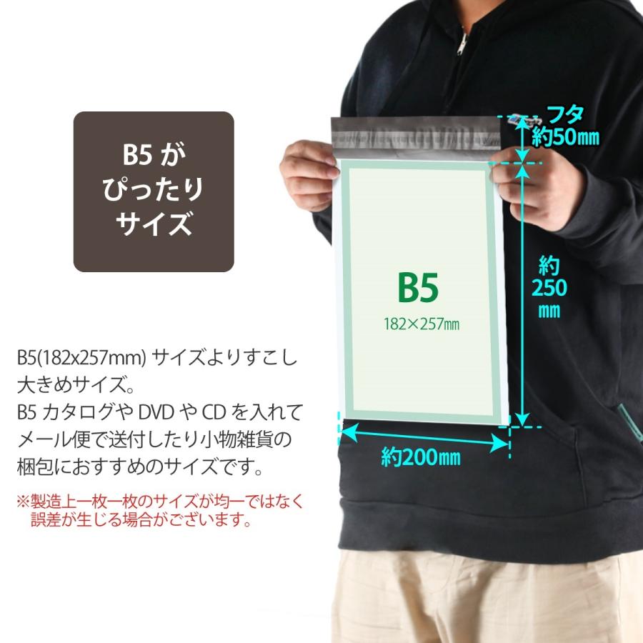宅配袋 宅配用 ビニール袋 ポリ袋 B5サイズが入る 2000枚 テープ付き