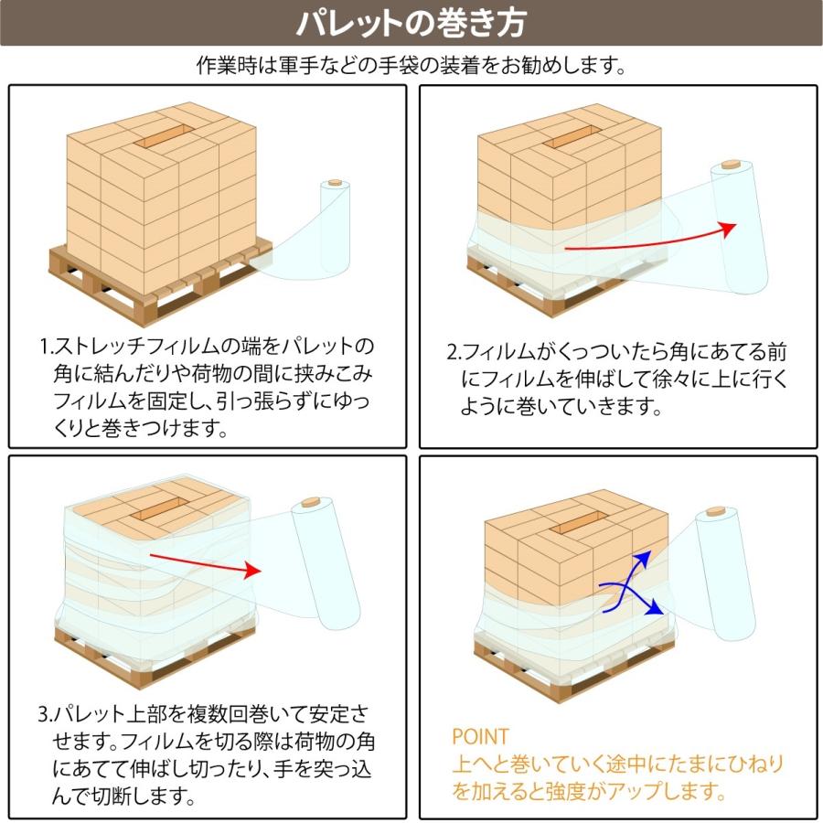 2本セット ストレッチフィルム 50cm x 300m 厚さ15μ(15ミクロン) 梱包 