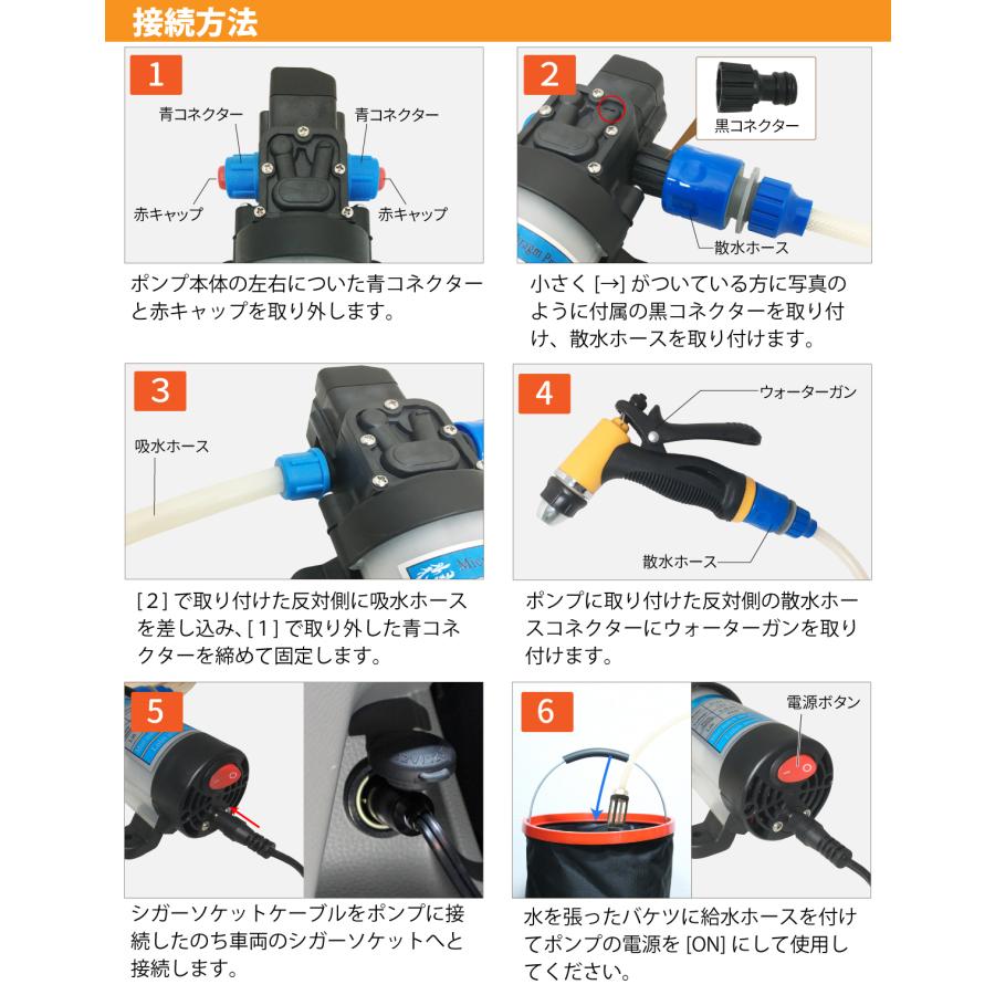 80W 車用ポータブル高圧洗浄機 持ち運び スイッチ付き 車内のシガー
