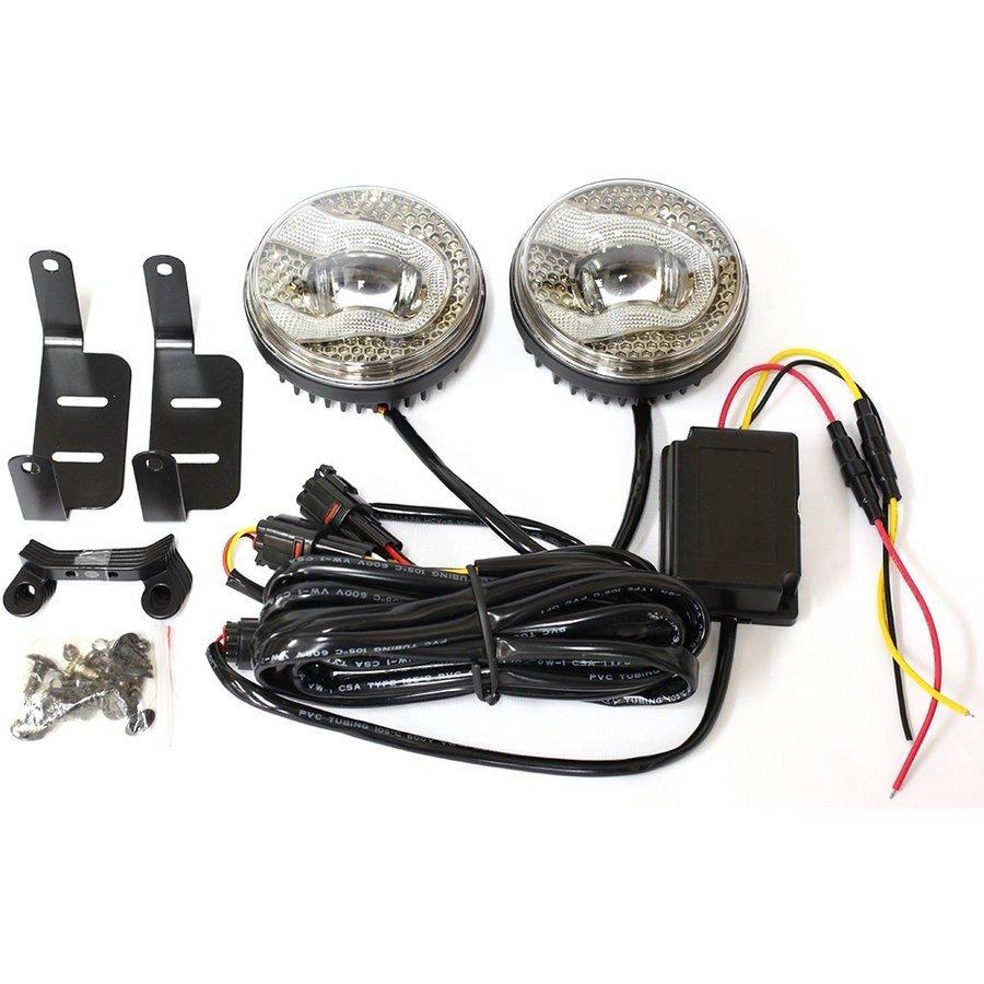 デイライト内臓 LEDフォグランプ φ95mm 12V 汎用 ブルー