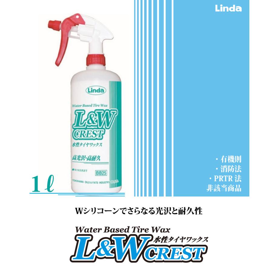 横浜油脂工業 Linda L&W CREST 水性 タイヤワックス 1L タイヤコート