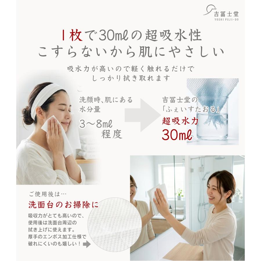 吉冨士堂】ふぇいすたおる 日本製 使い捨て フェイスタオル 60枚入 3個