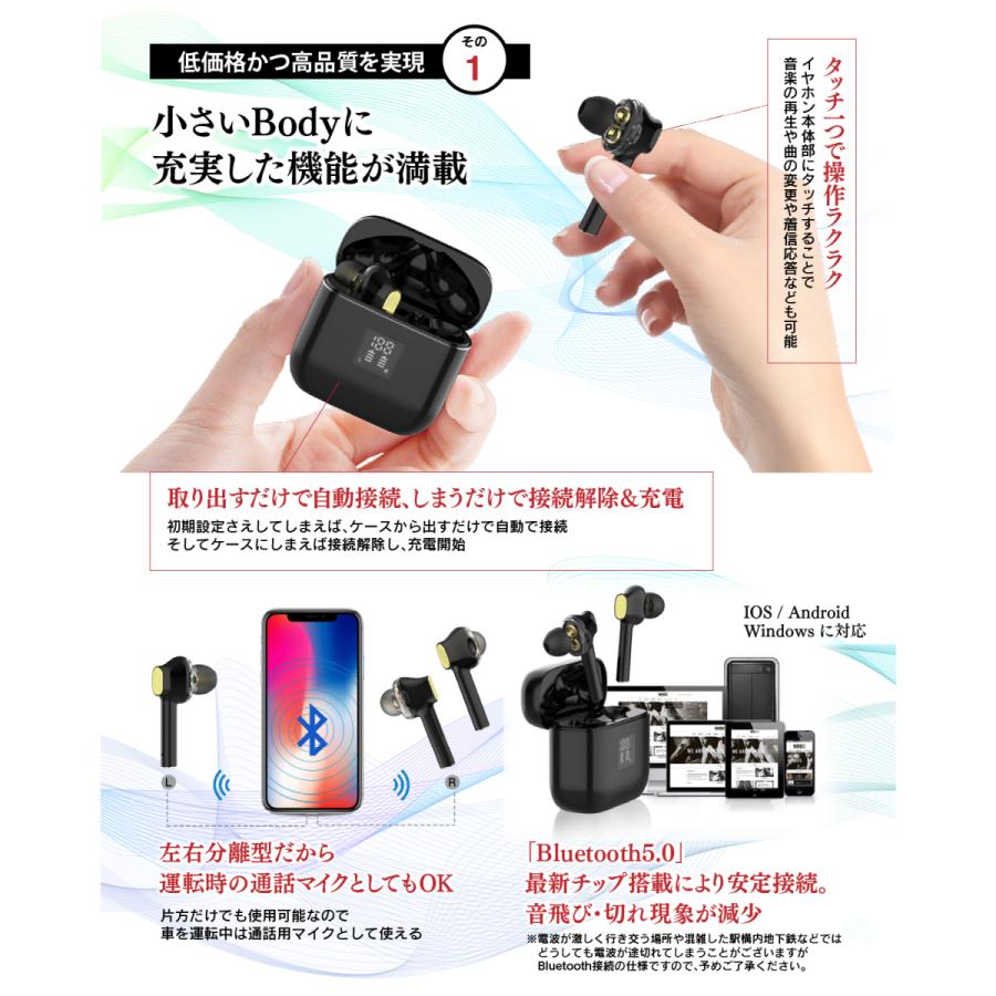 重低音 高音質 ワイヤレス イヤホン デュアルドライバー Bluetooth5 0 防水 ハイレゾ ノイズキャンセリング Tws07 Coolth Style公式ストア 通販 Yahoo ショッピング