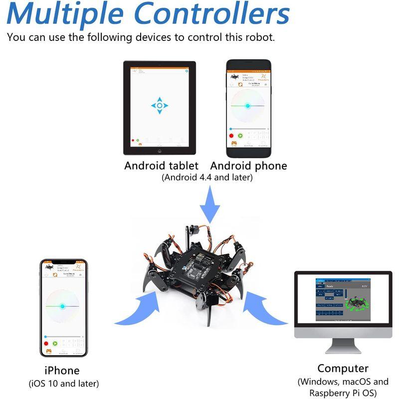 インターネットで買う Freenove ヘキサポッドロボットキット（Arduino IDEと互換性があります）、アプリのリモコン、ウォーキングクロールツイストサー