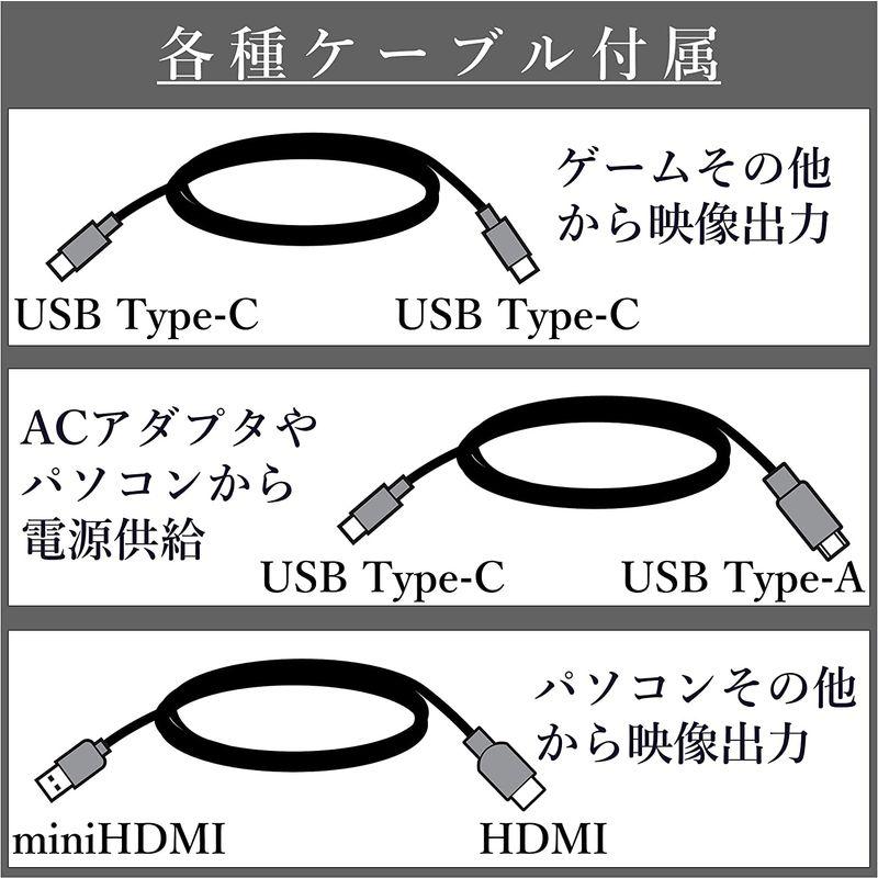 山善 モバイルモニター 15.6インチ モバイルディスプレイ 1080P 1670万色 日本設計 Type-C/HDMI-mini ブルーラ｜mantaaaro｜03