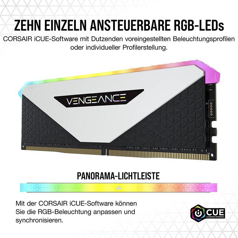 セール通販店 CORSAIR DDR4-64GB 3200MHz CL16 デスクトップPC用メモリ VENGEANCE RGB RT ホワイト 64GB