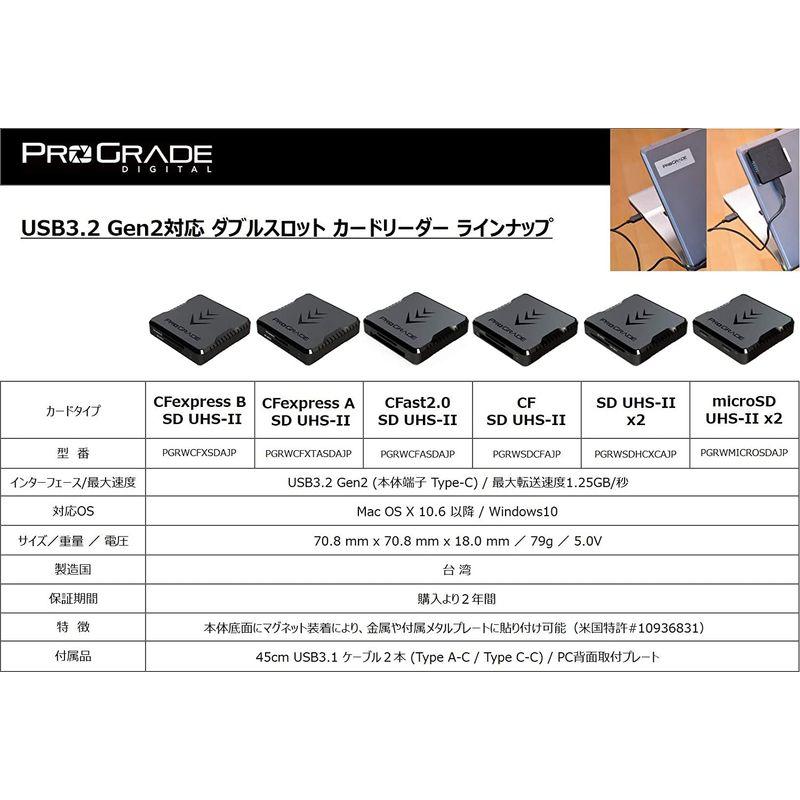 ProGrade Digital (プログレードデジタル) CFast/SD USB3.2Gen2 ダブルスロットカードリーダー (PG02｜mantaaaro｜04
